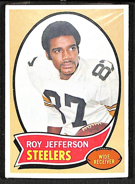 RARE 1970 Topps Football Unopened Cello Pack (Factory Sealed) - Roy Jefferson On Top (30 cards)